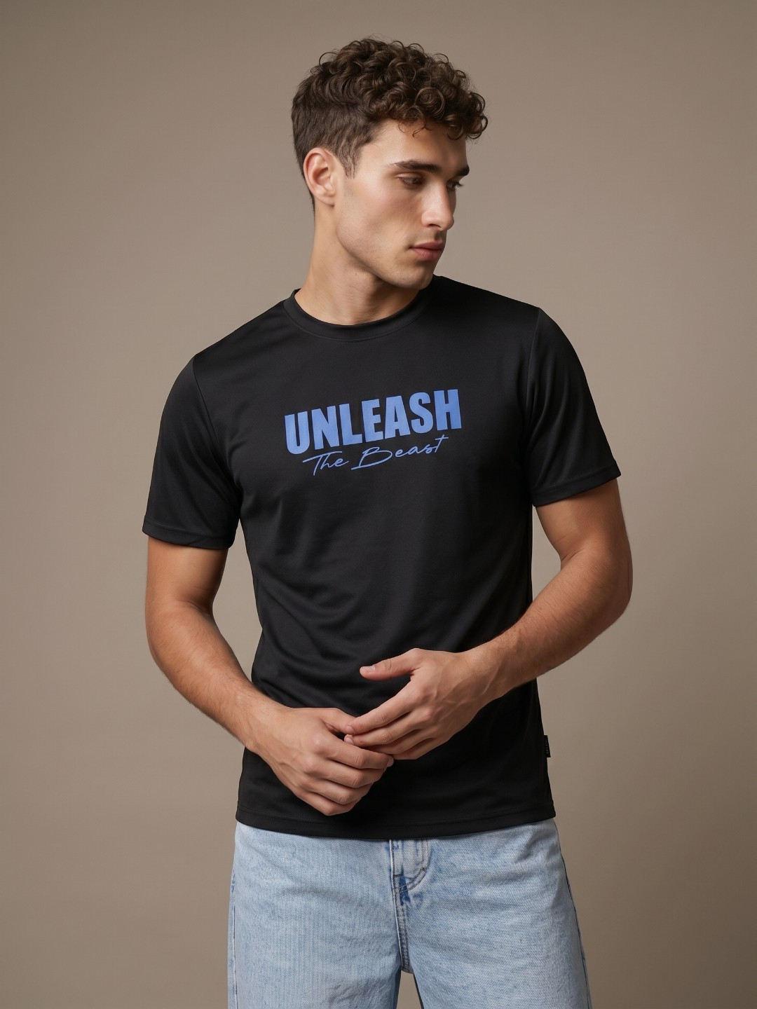 glitchez Typography Printed Regular Fit T-shirt