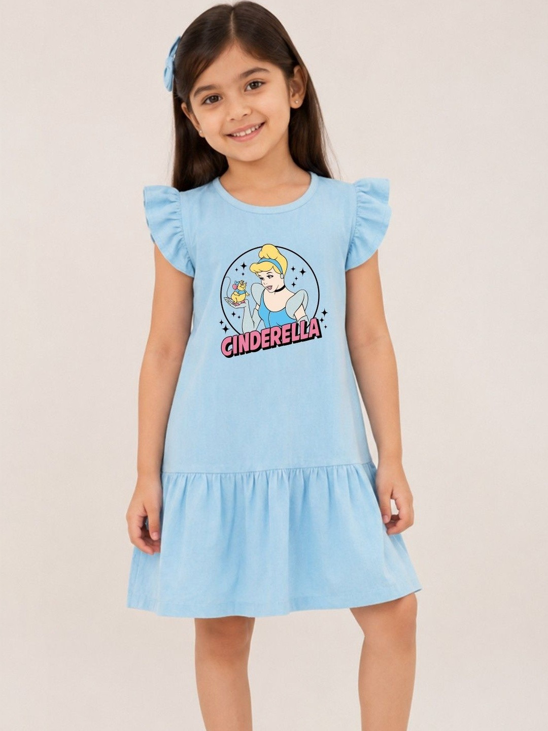 YK Disney Print Drop-Waist Dress