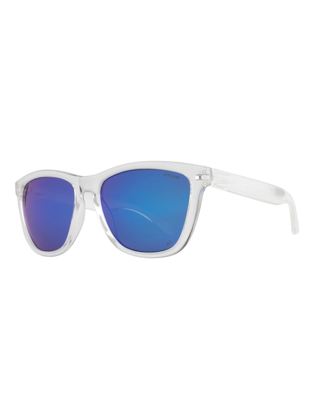 OPIUM Men Blue Lens & White Wayfarer Sunglasses with