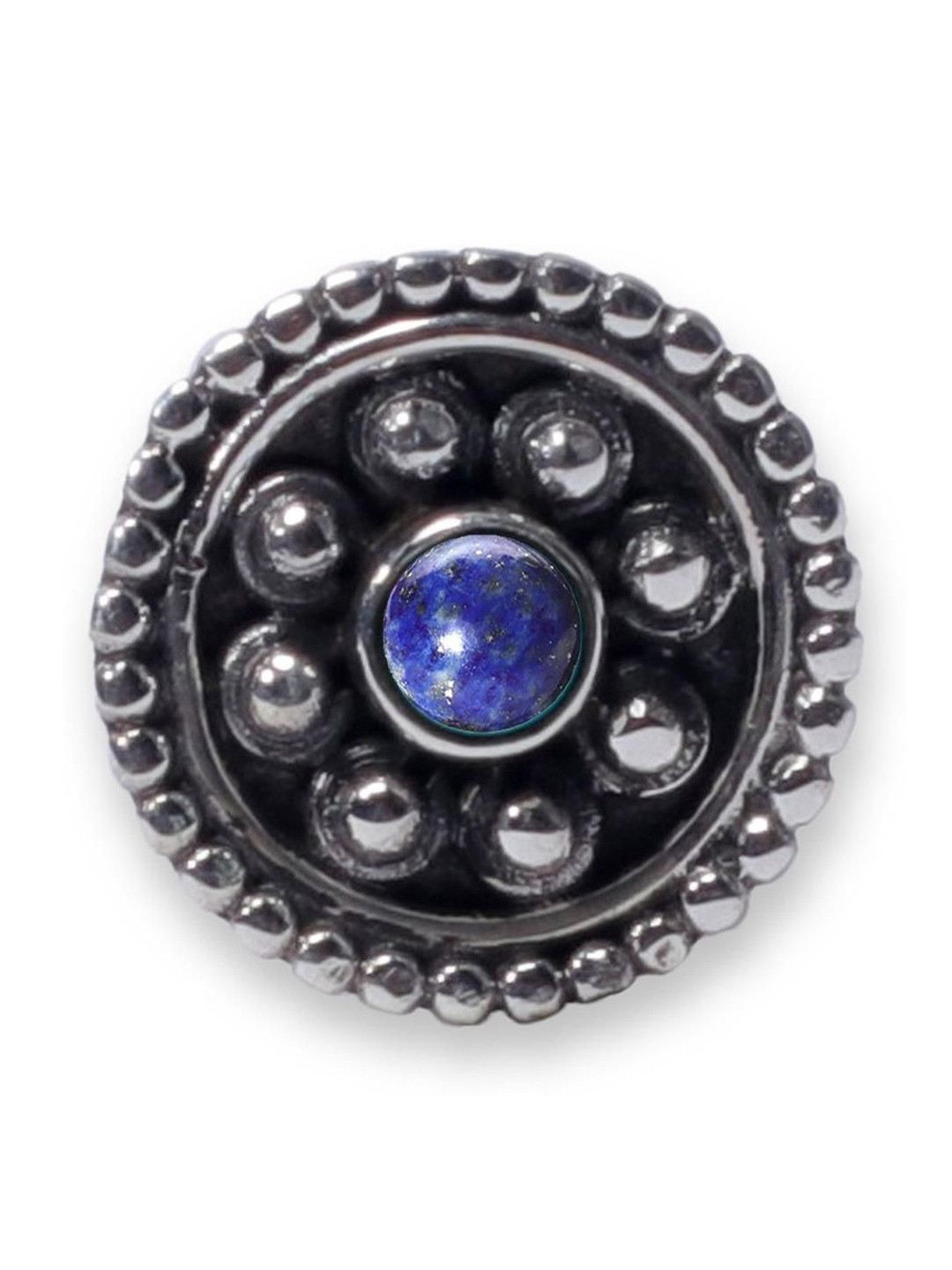 JSAJ Silver-Plated Artificial Stones and Beads Stud Nosepin
