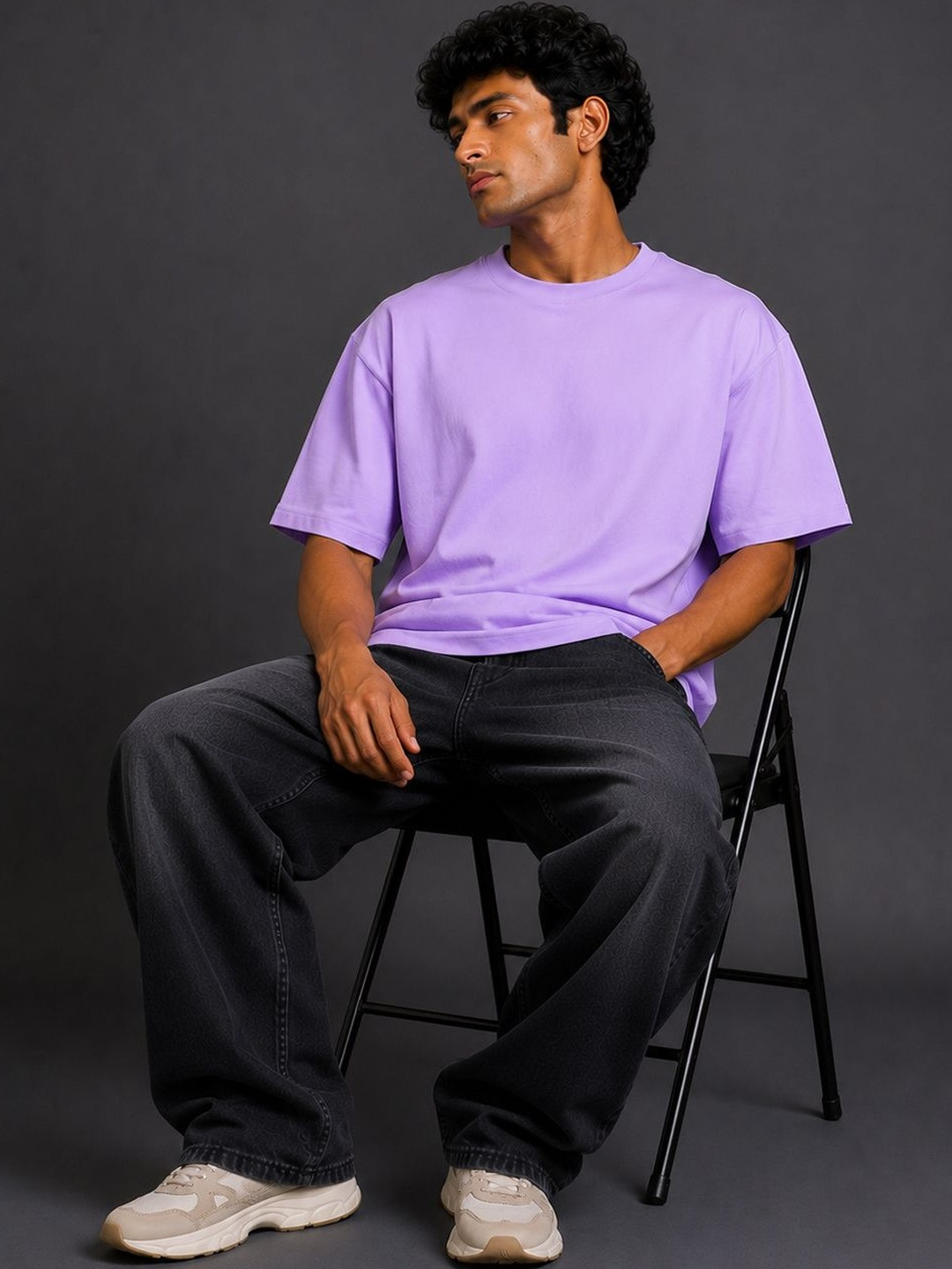 BEOVER Men Oversized Drop-Shoulder T-shirt