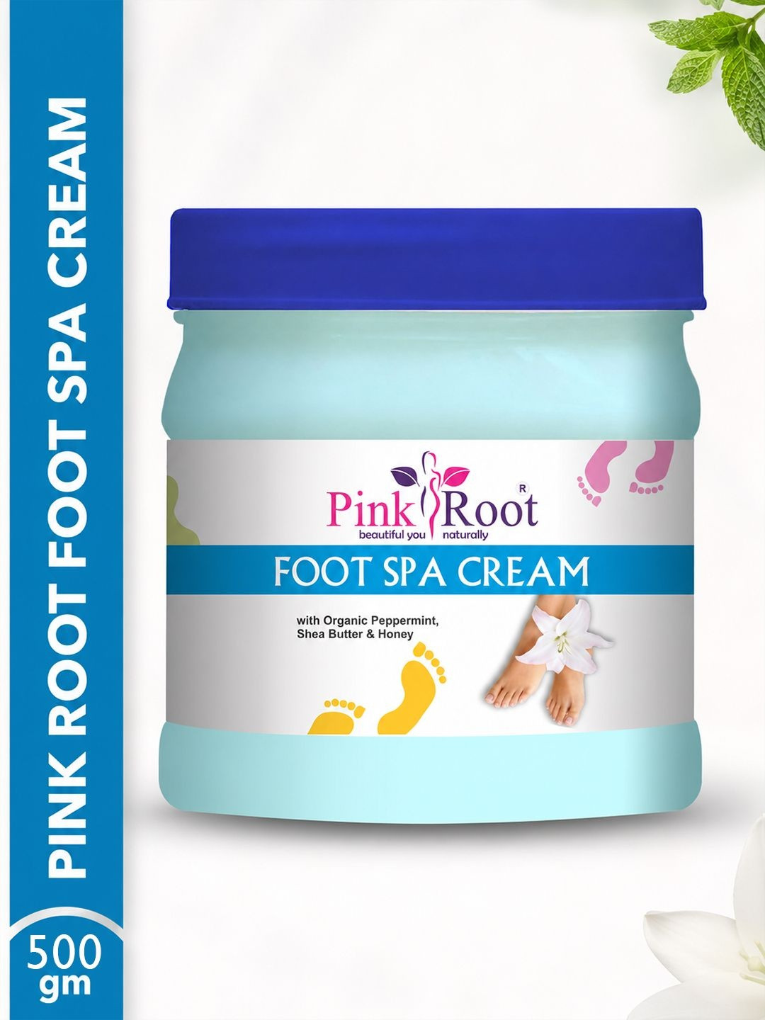 Pink Root Foot Spa Cream With Shea Butter & Olive For Healing Cracked Heels-500ml