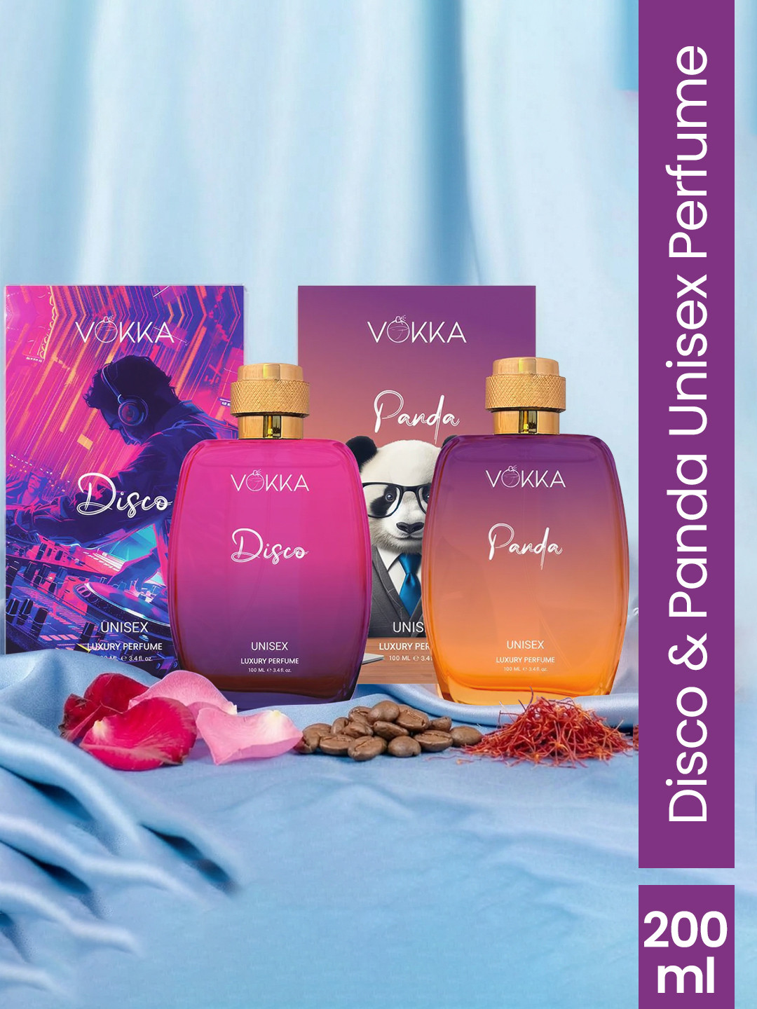 VOKKA Set of Disco & Panda Luxury Long Lasting Perfume - 100 ml each