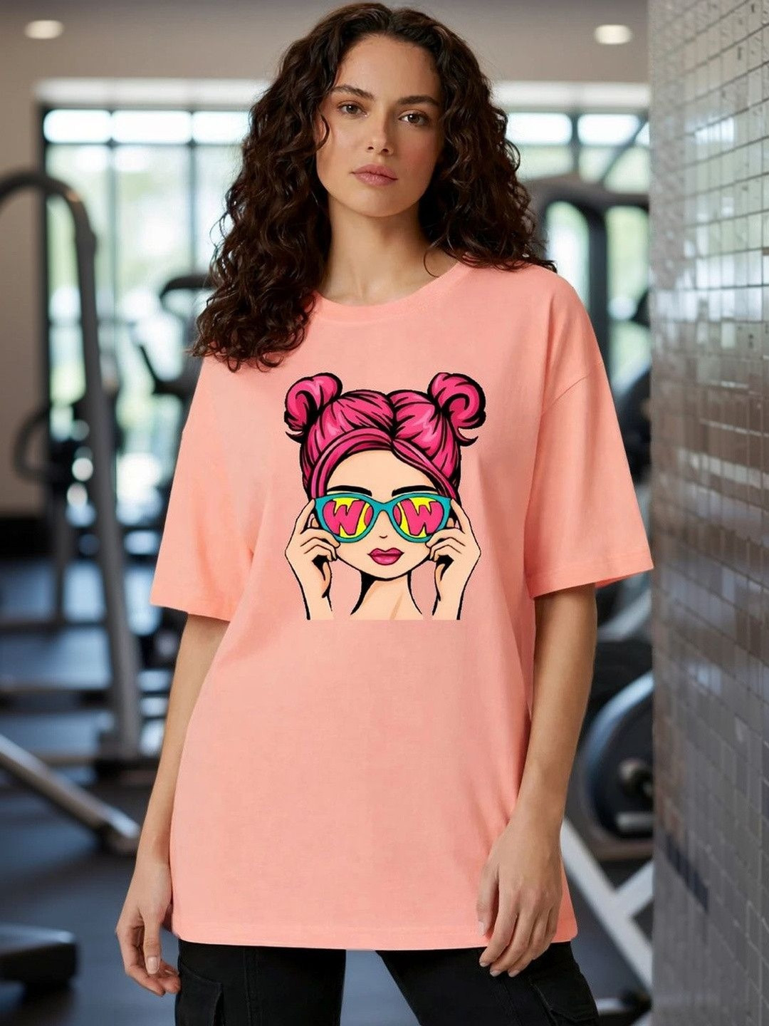 BELTLY Women Printed Drop-Shoulder Sleeves T-shirt