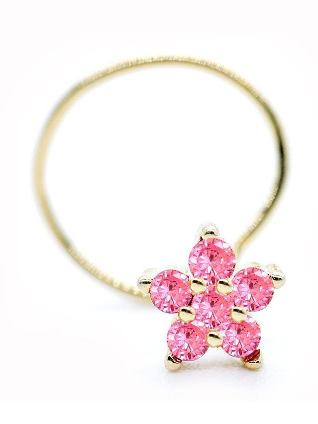 JSAJ Gold-Plated Artificial Stones and Beads Stud Nosepin