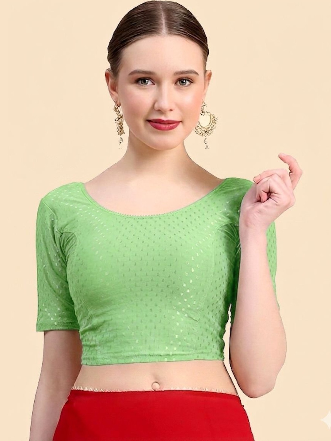 SHREEJI DESIGNER Cotton Woven Design Fully Strechable Saree Blouse