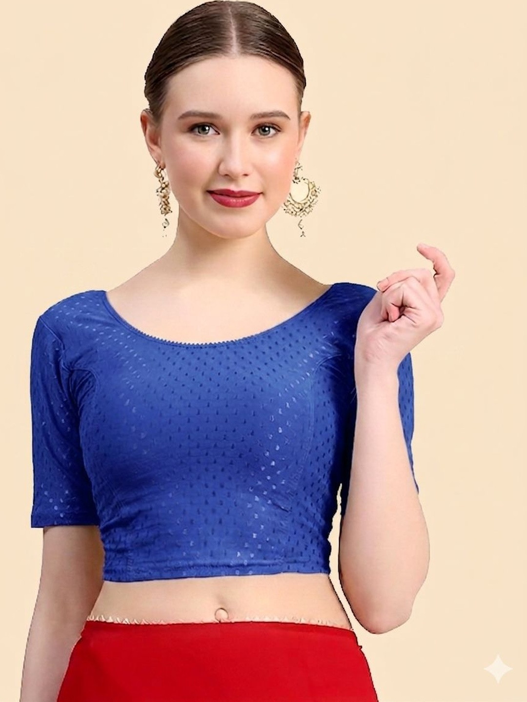 SHREEJI DESIGNER Cotton Woven Design Fully Strechable Saree Blouse