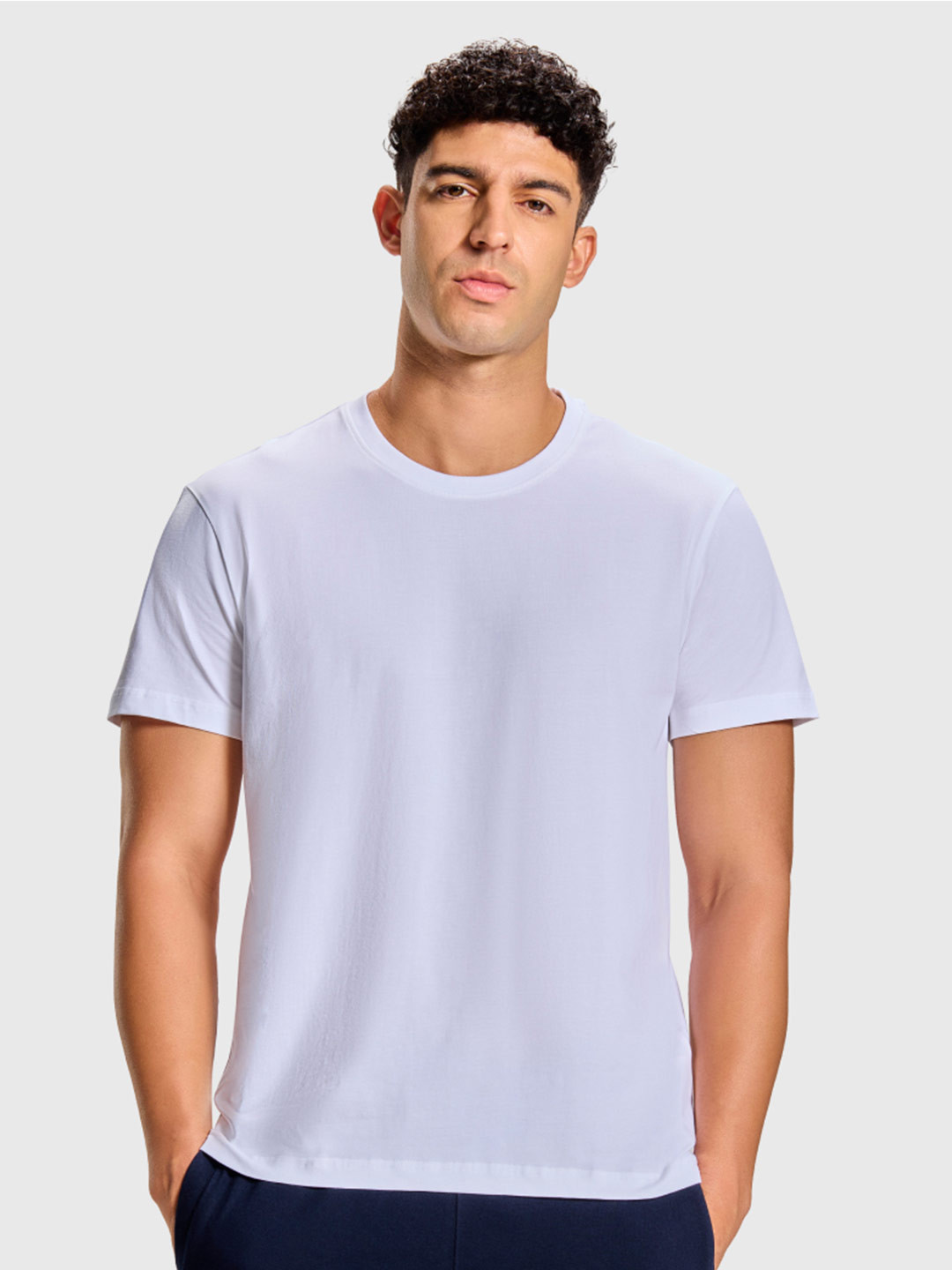 BOLDFIT Mens White Round Neck All Day Essential T- shirt
