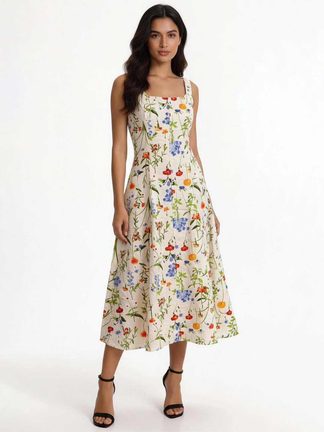 all about you Floral Print Fit & Flare Midi Dress