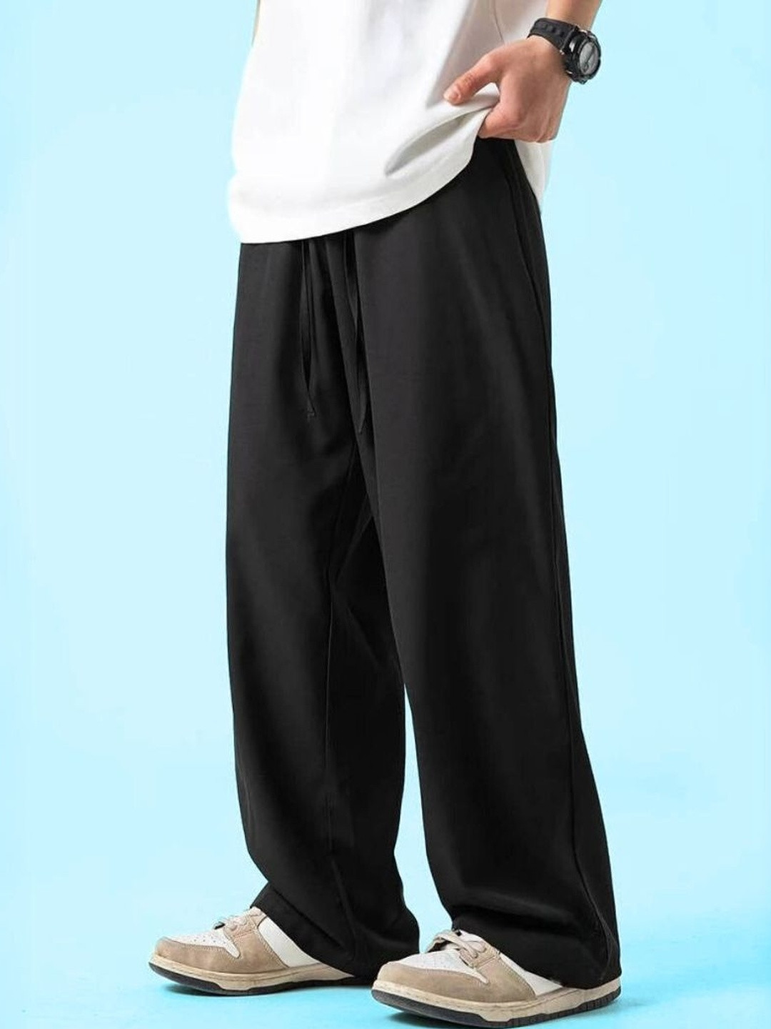 GROOFINGS Men Relaxed Easy Wash Trousers