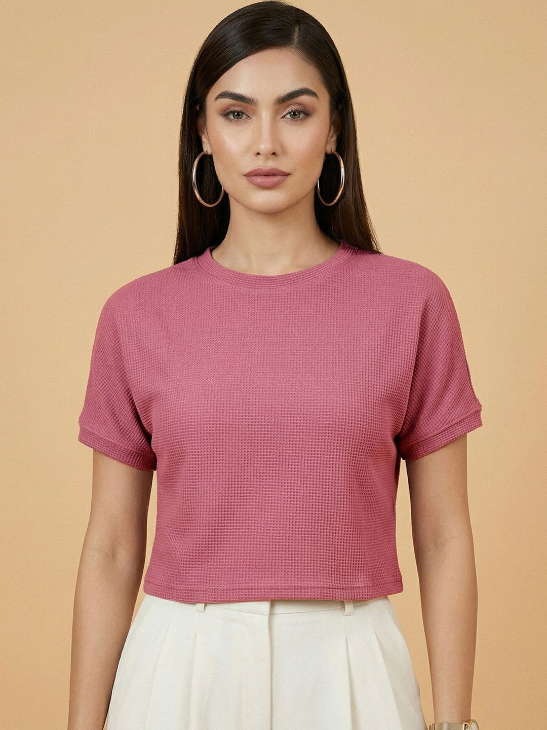 GIRL CNTRL Round Neck Short Sleeves Crop Top