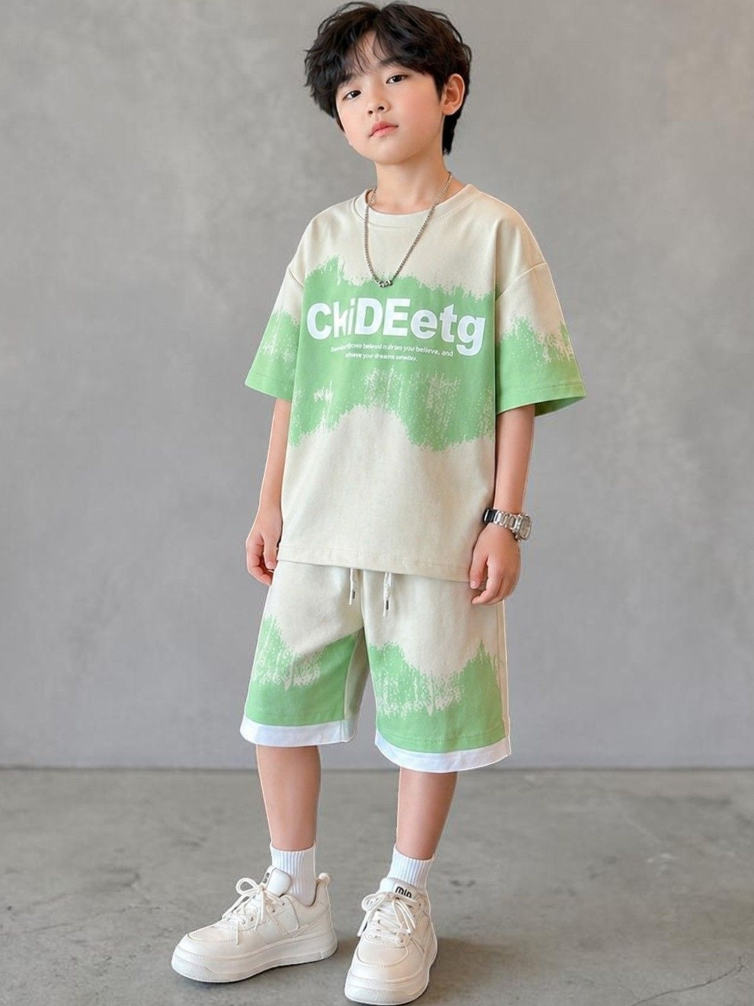 GCYX Boys Printed T-shirt with Shorts