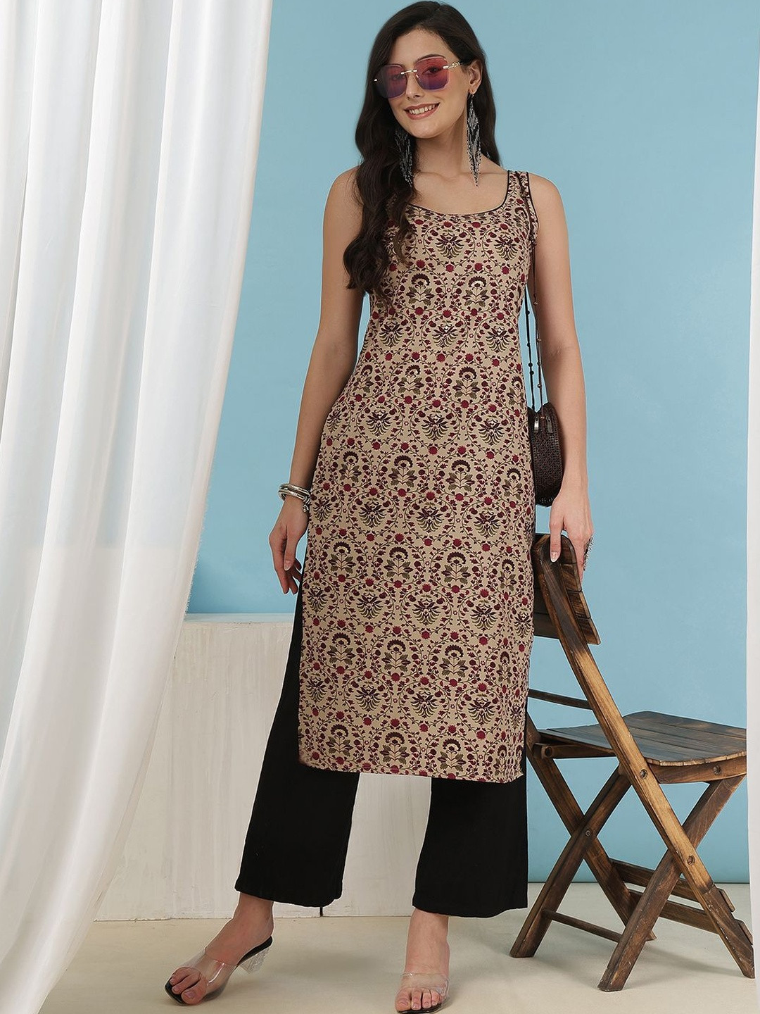 Viharini Floral Printed Indie Prints Kurta