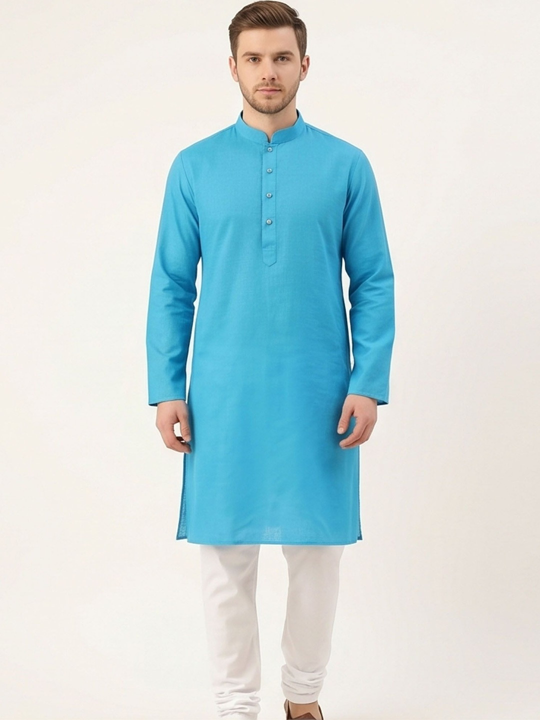 PANTOM Men Regular Pure Cotton Kurta with Churidar