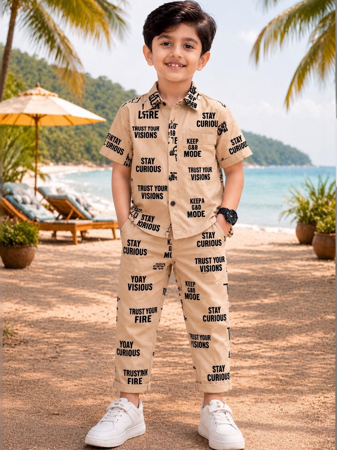 Sagar Impex Boys Printed Shirt with Trousers