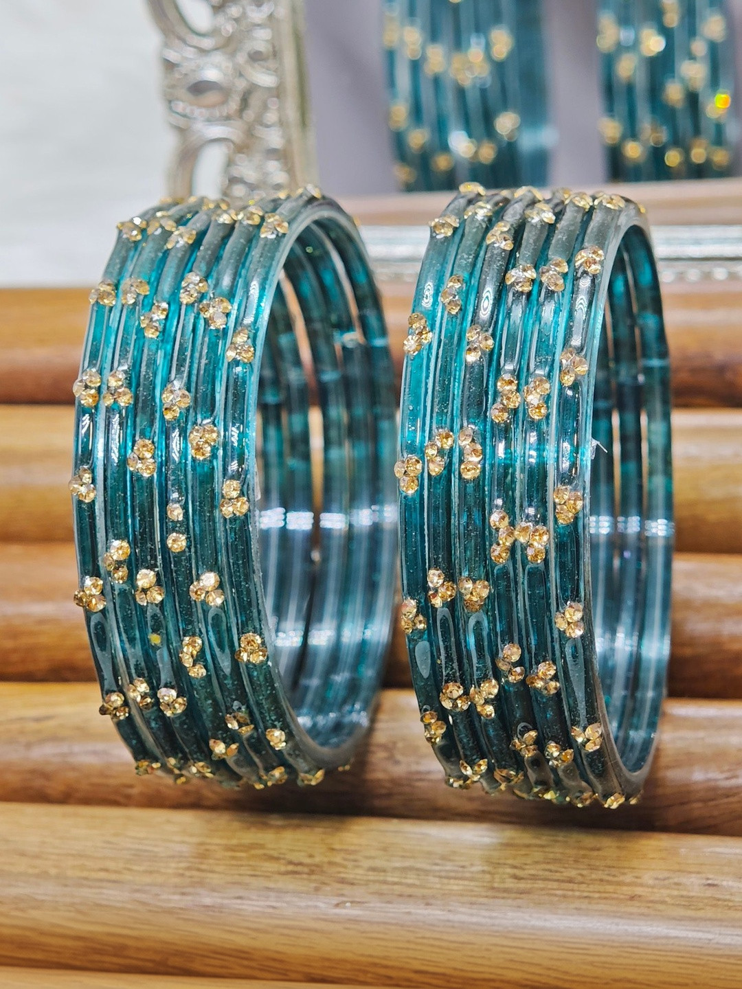 Rajni Embellished Stone Glass Bangles