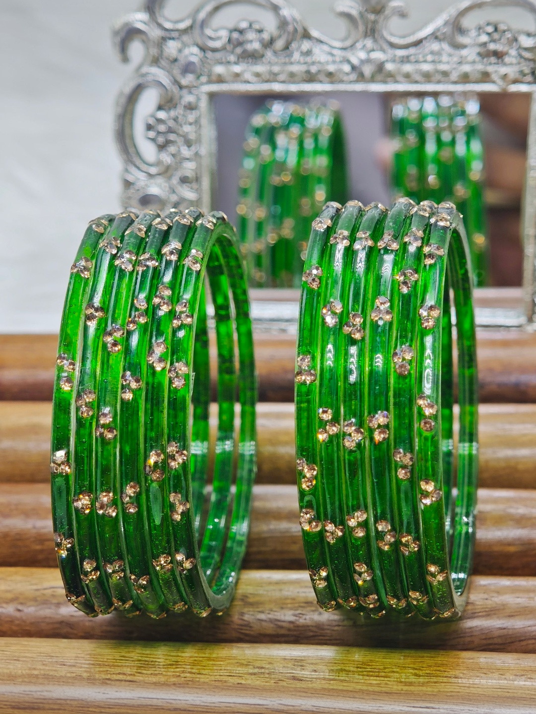 Rajni Embellished Stone Glass Bangles