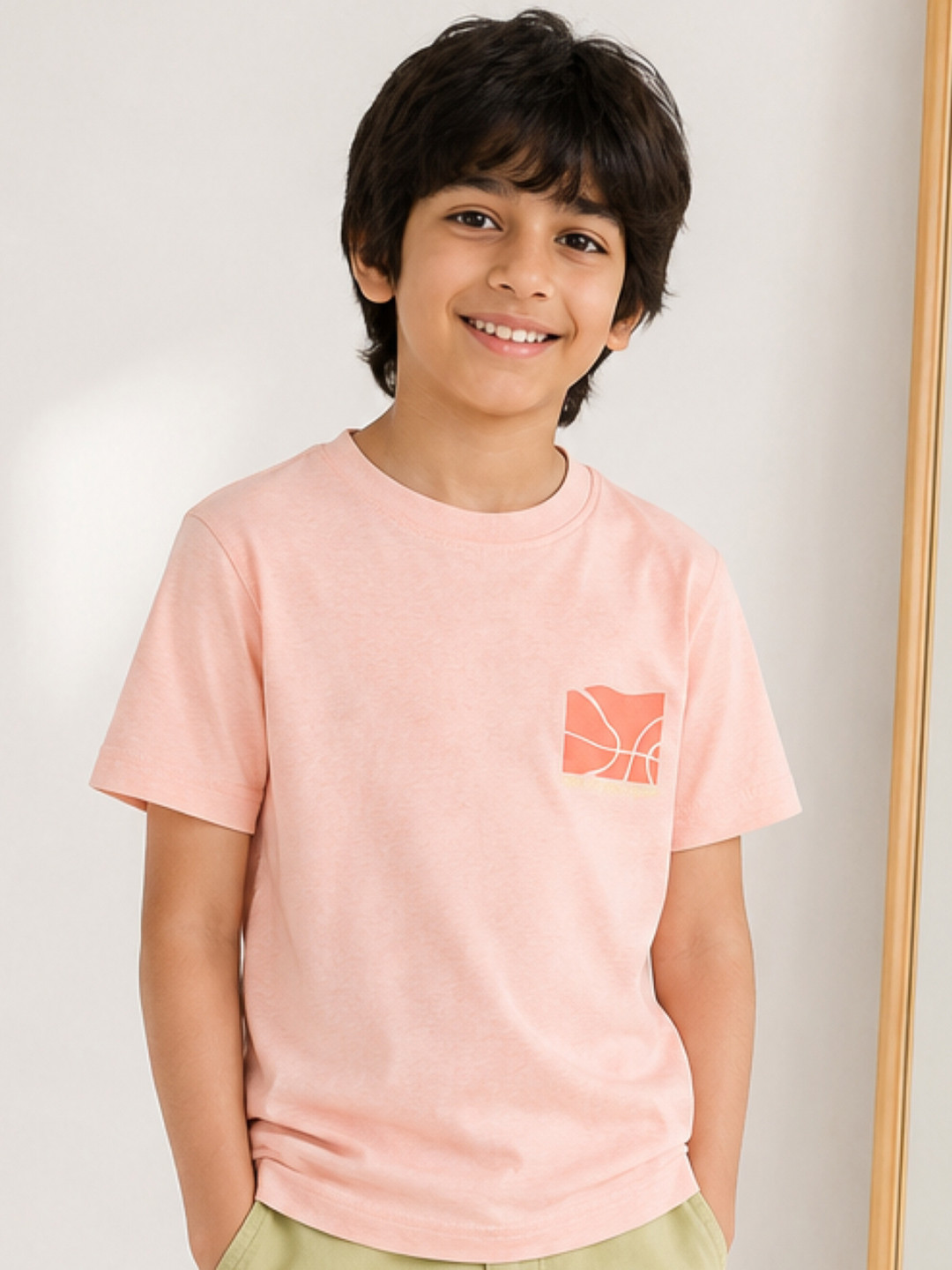 TALES & STORIES Boys Drop-Shoulder Sleeves Round Neck Cotton T-shirt