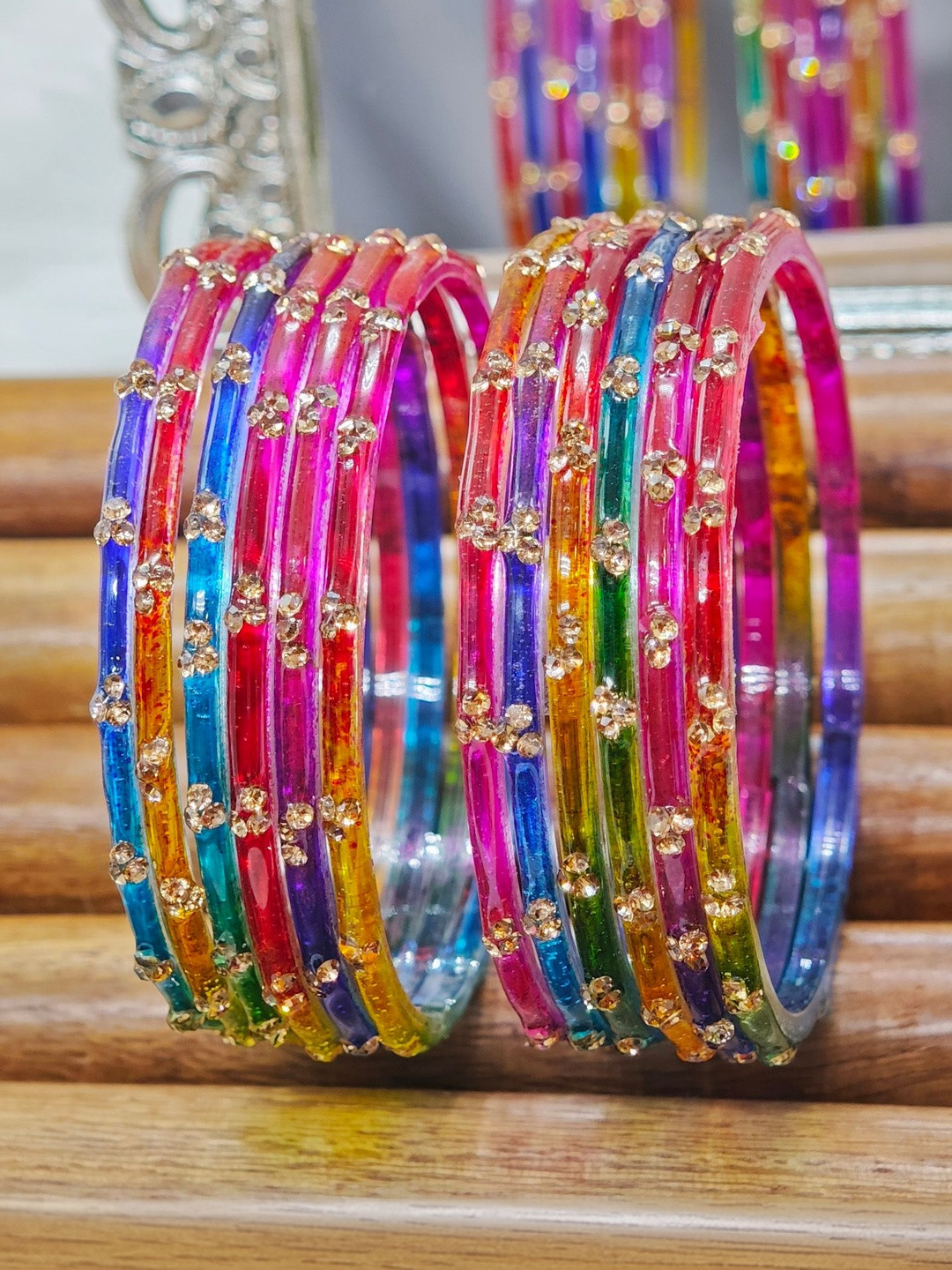 Rajni Embellished Stone Glass Bangles