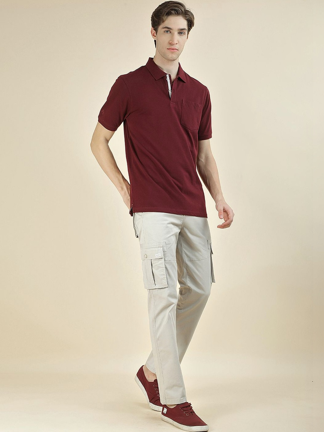 Cantabil Men Polo Collar Breathable T-shirt