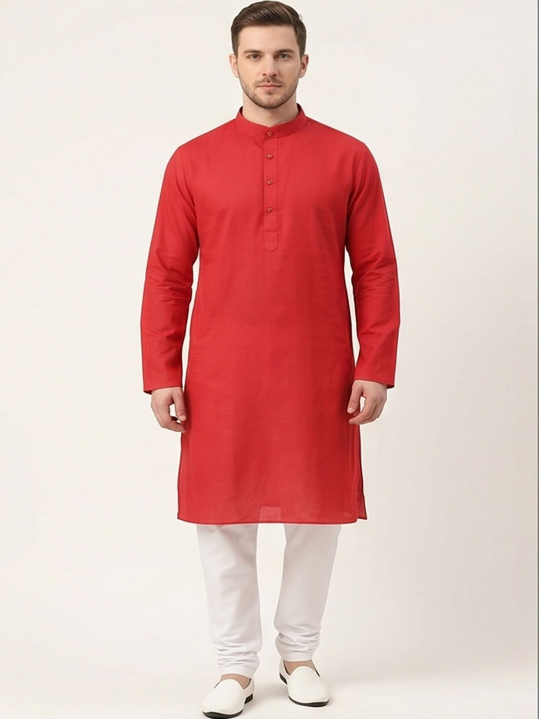 PANTOM Men Regular Pure Cotton Kurta with Churidar
