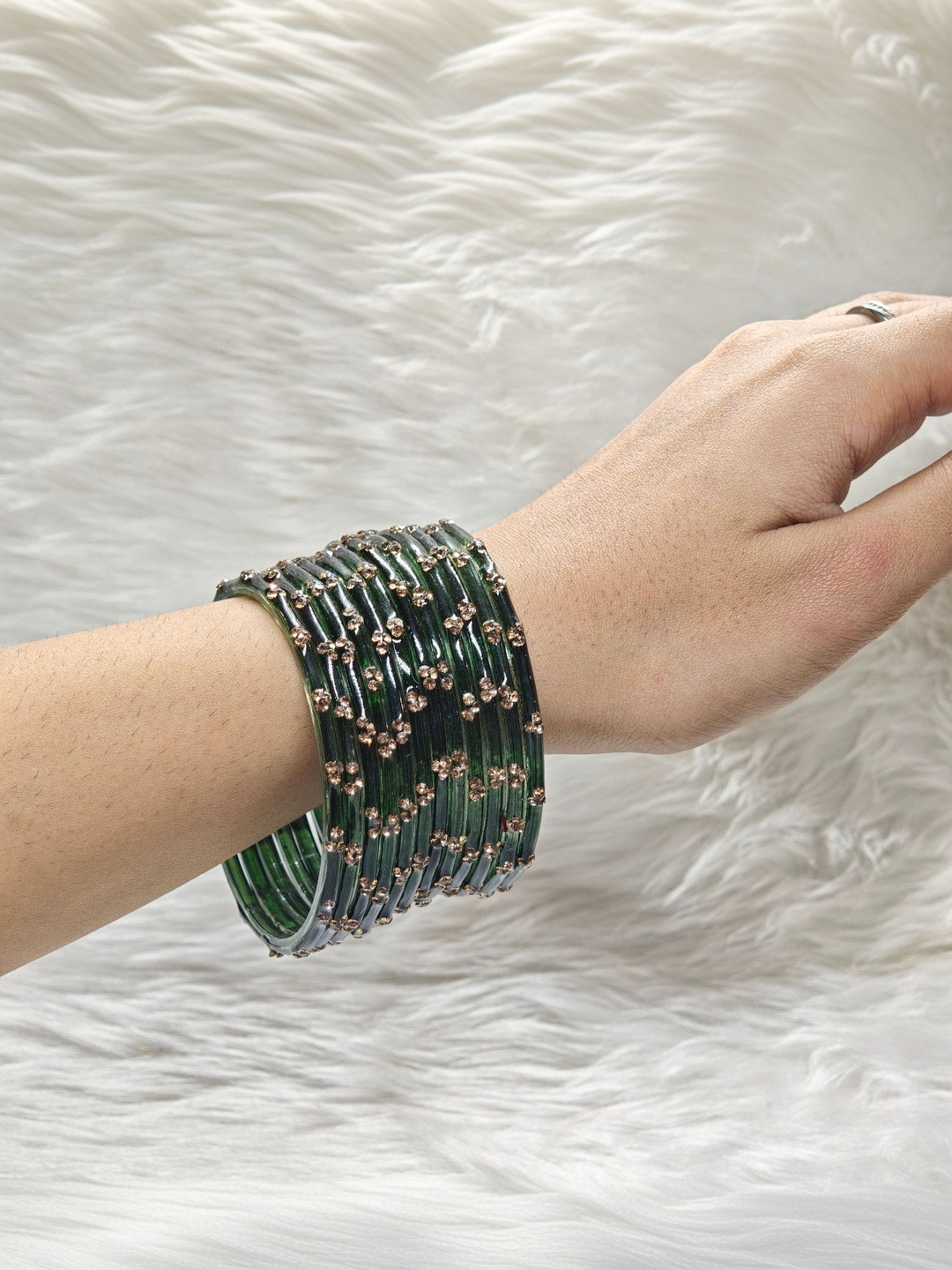 Rajni Embellished Stone Glass Bangles