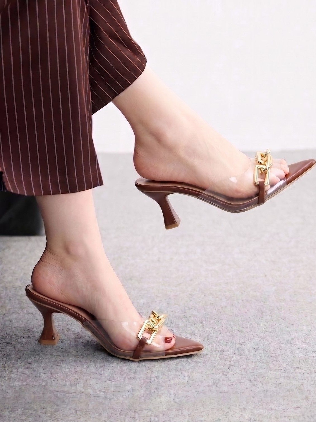 Austine Party Slim Heeled Mules with Buckles