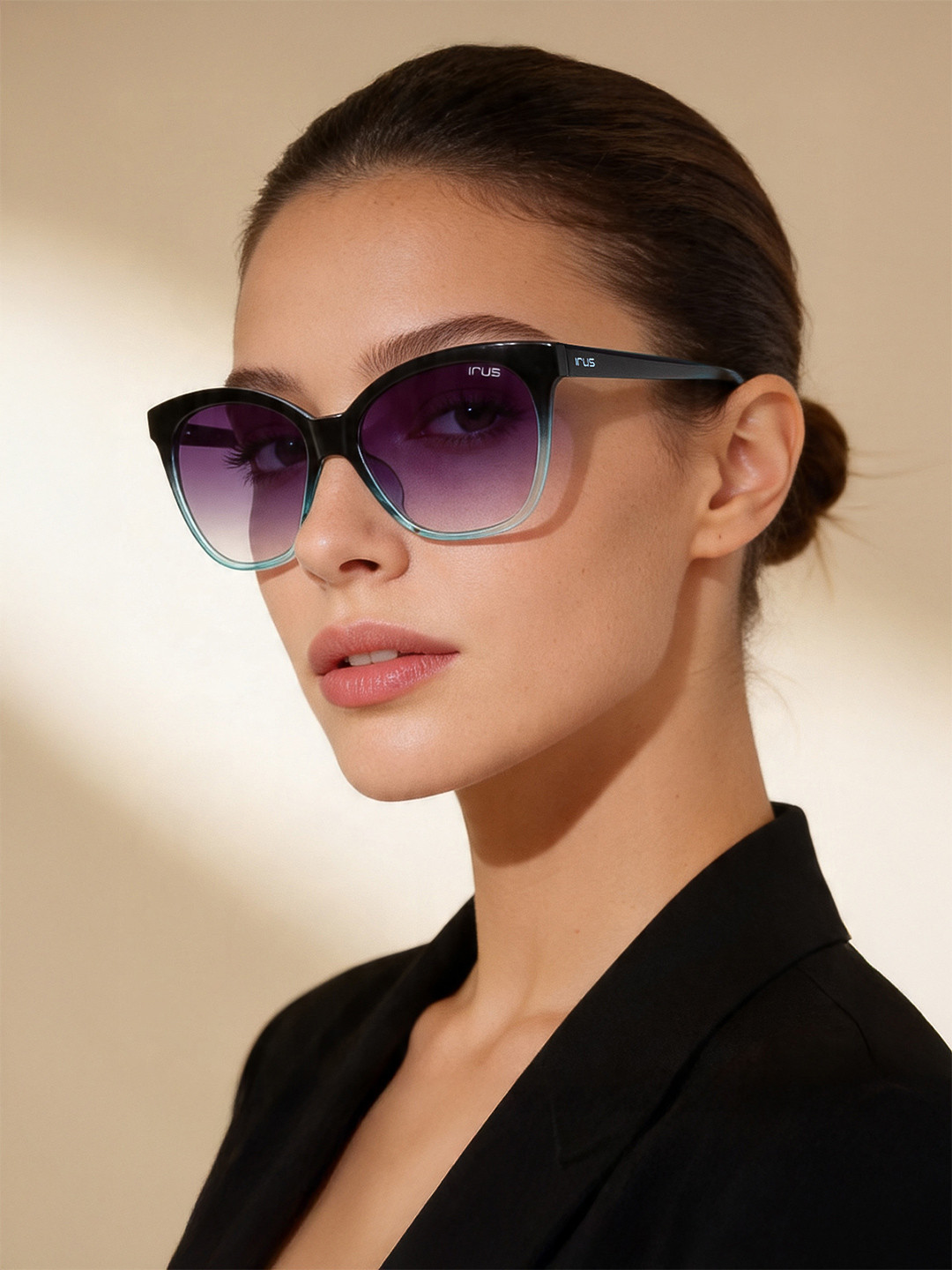 IRUS by IDEE Women Oval Sunglasses with UV Protected Lens IRS1218C3SG