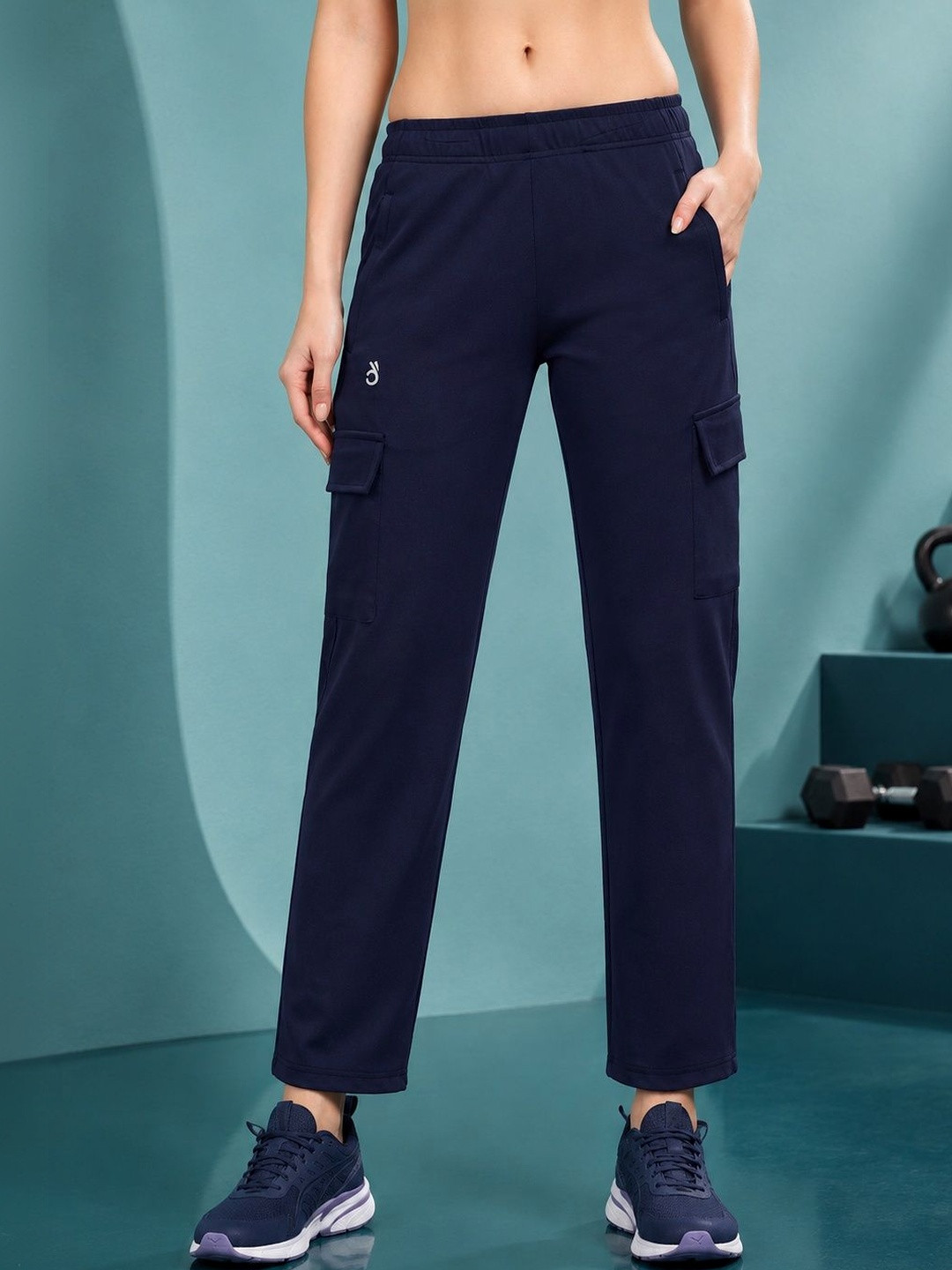 Lemona Women Slim Fit Brand Logo Antimicrobial Training Cargos
