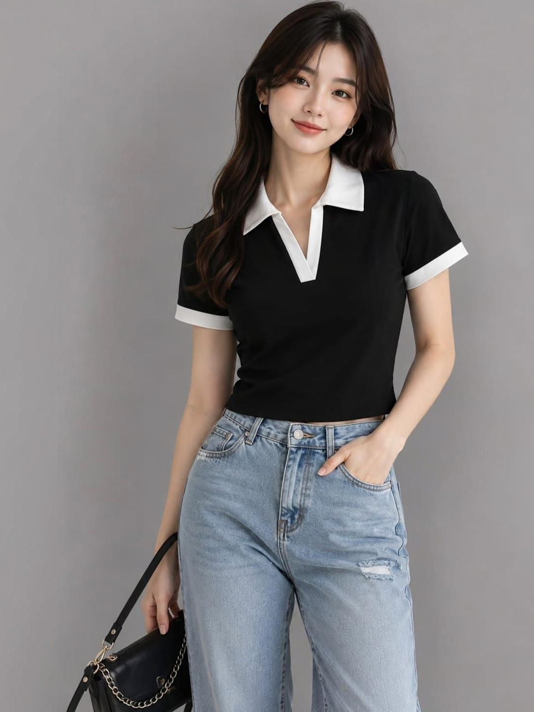 ZEROZABAR Cotton Blend Crop Top