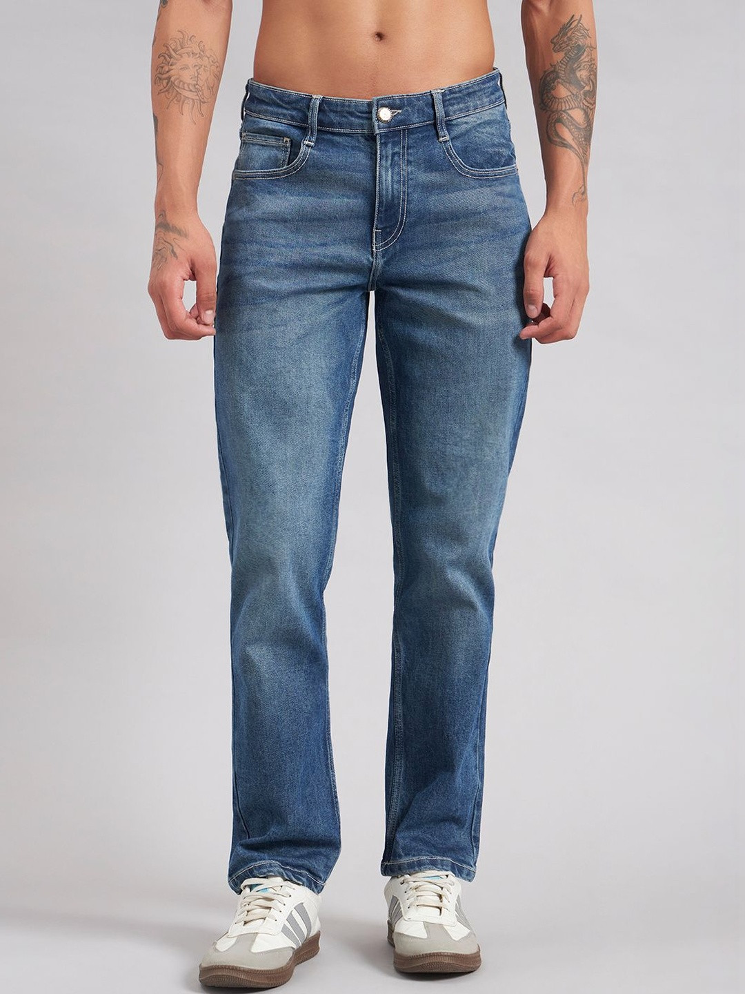 Sand Dunes Men Jean Straight Fit Mid-Rise Light Fade Jeans