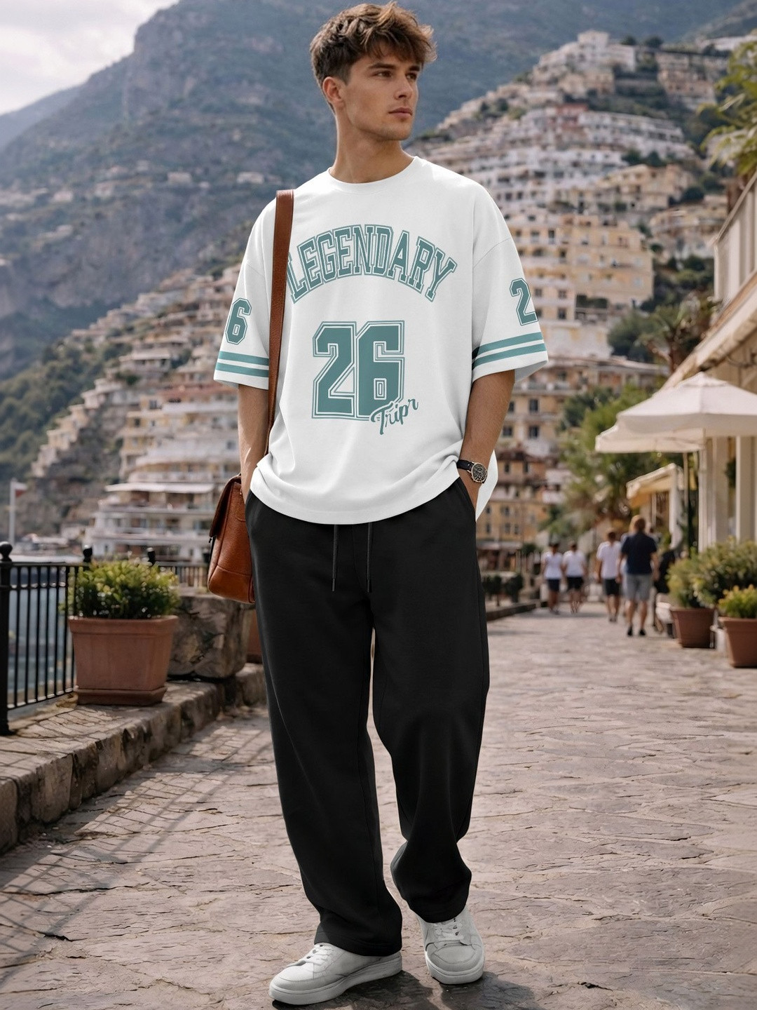 TRIPR Printed Round Neck T-Shirt With Trousers Co-Ords