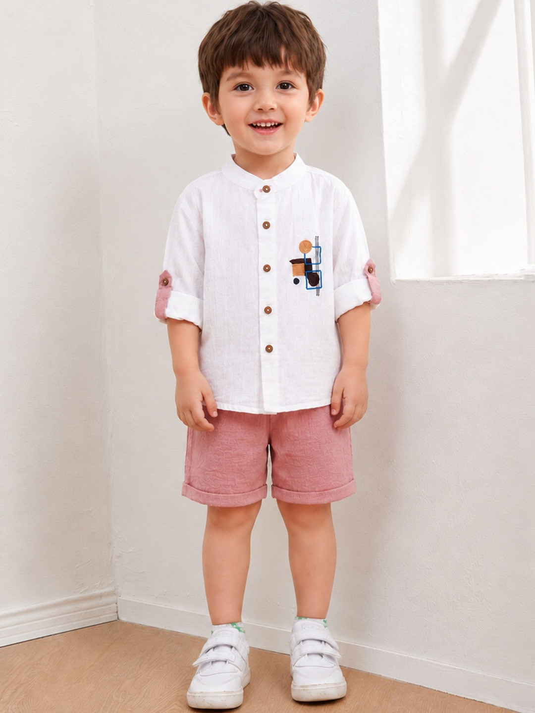 Kidbea Cotton Printed Shirt with Shorts