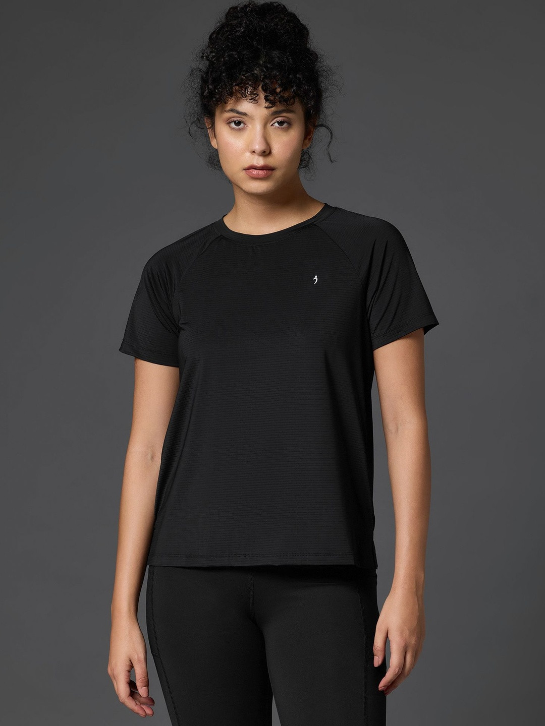 INCITE Women Striped Gym T-shirt