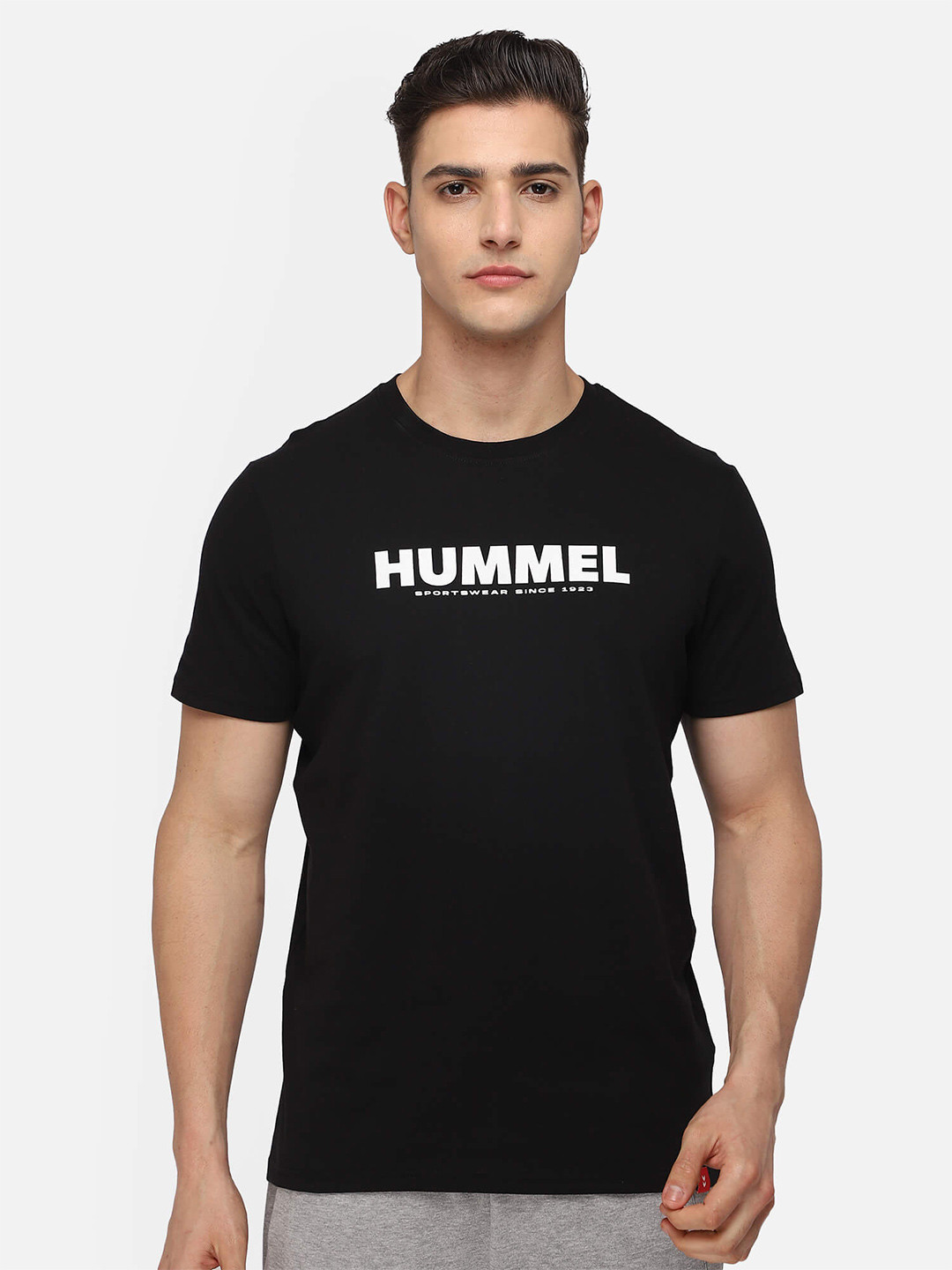 hummel Men Black Typography Printed T-shirt