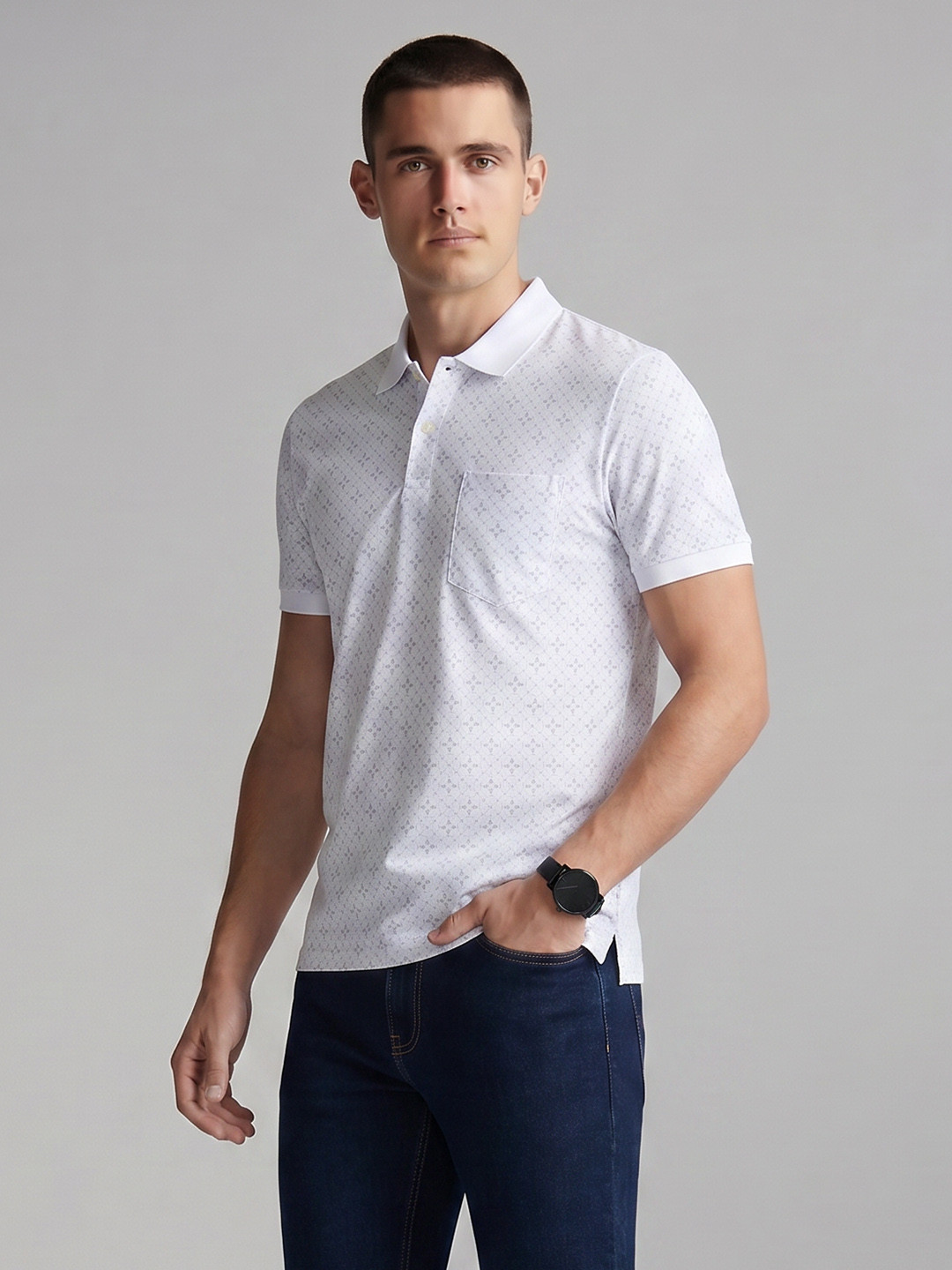 Allen Solly Printed Polo Collar T-shirt