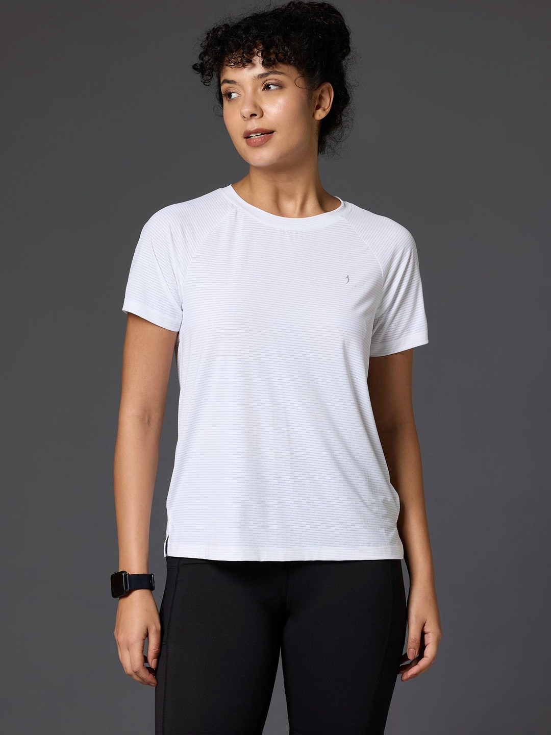 INCITE Women Striped Gym T-shirt