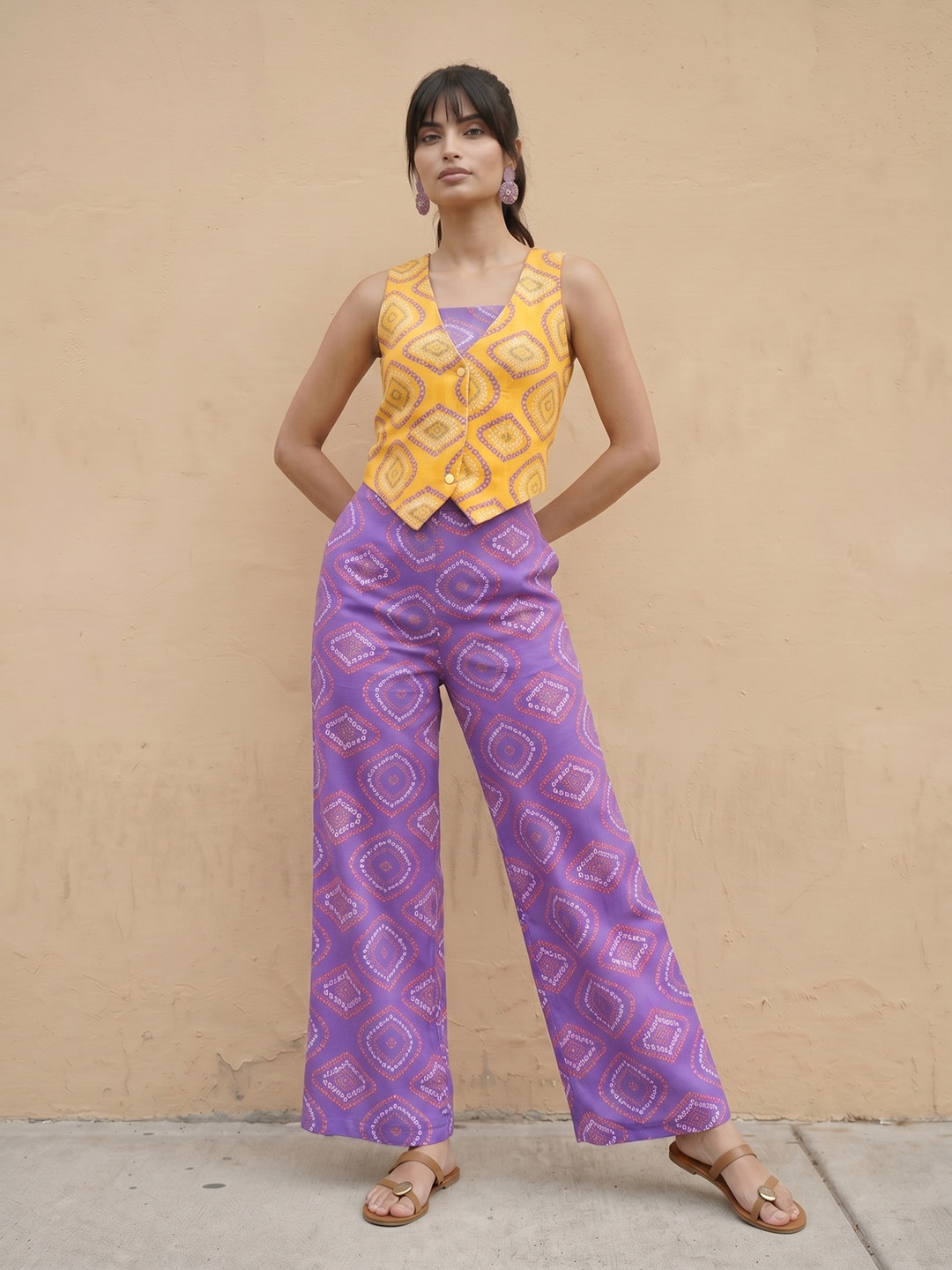 Ethnic Printed Co-Ords with Waistcoat