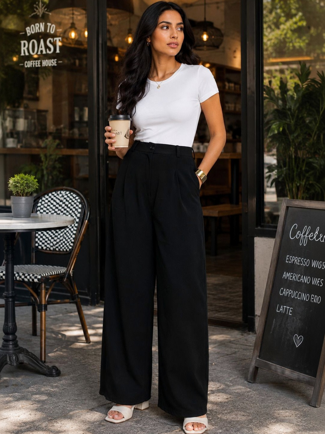 SWADESI STUFF Women Relaxed Easy Wash Pleated Trousers