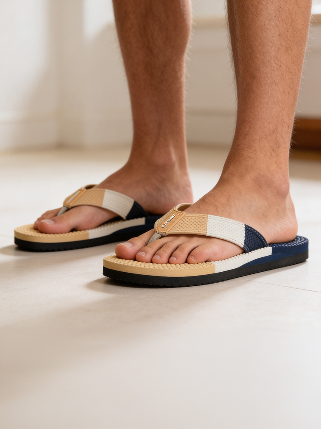 IMPAKTO Men Orthopedic Acupressure Flip Flop With Foot Massage Textured Cushion Footbed