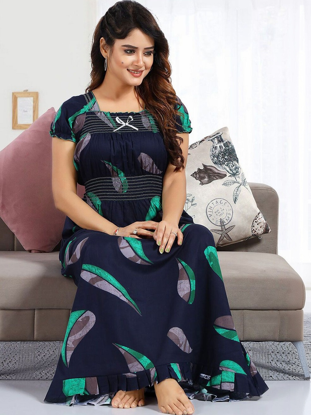 Inner Beats Printed Maxi Nightdress