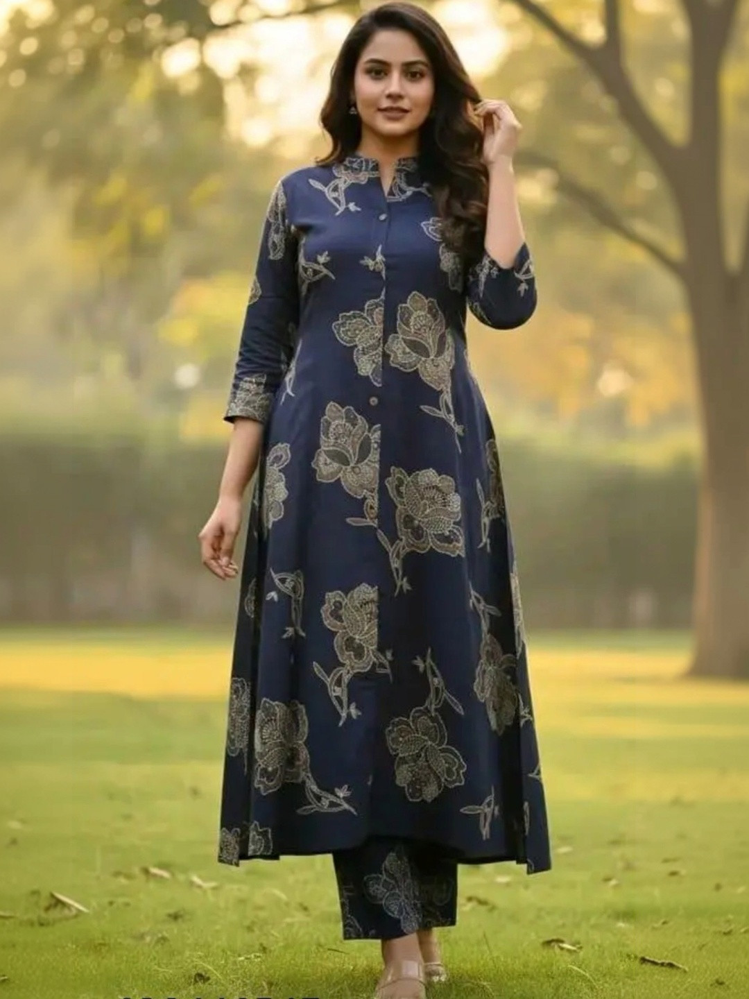 ZELA Women Floral Printed Regular Kurta with Trousers