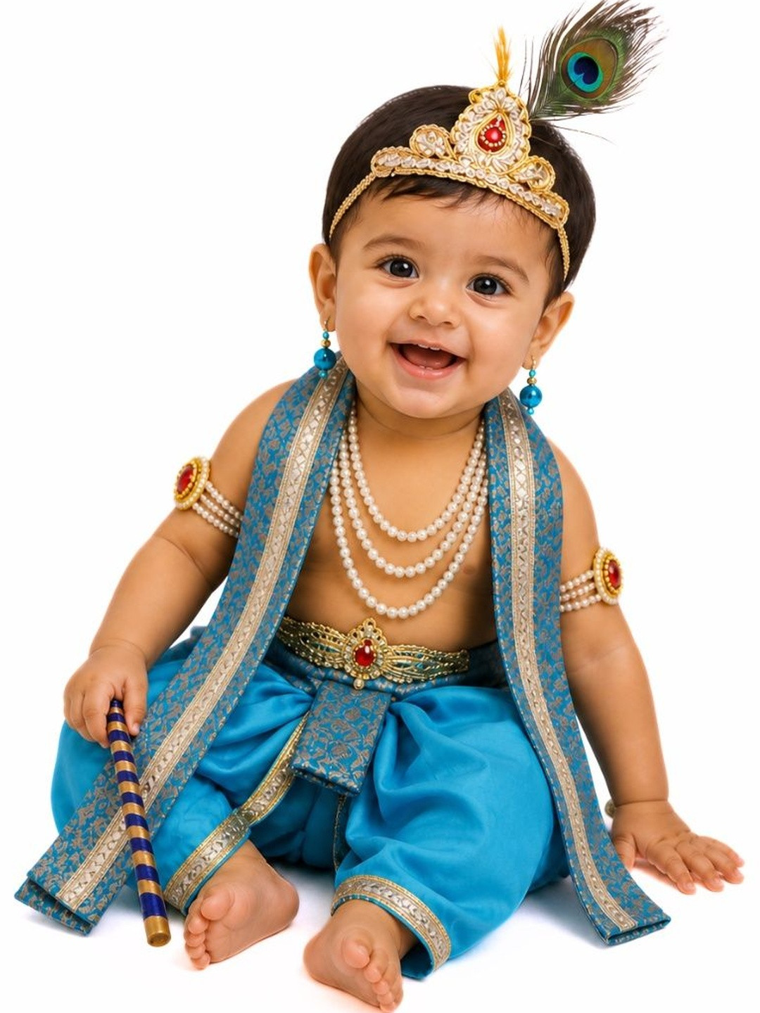 itsmycostume Kids Krishna Costume Dress With Accessories