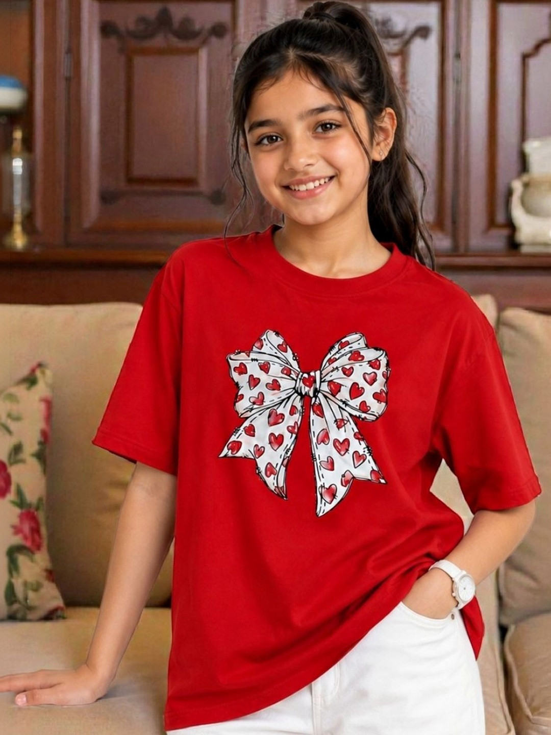KEESOR Girls Printed T-shirt