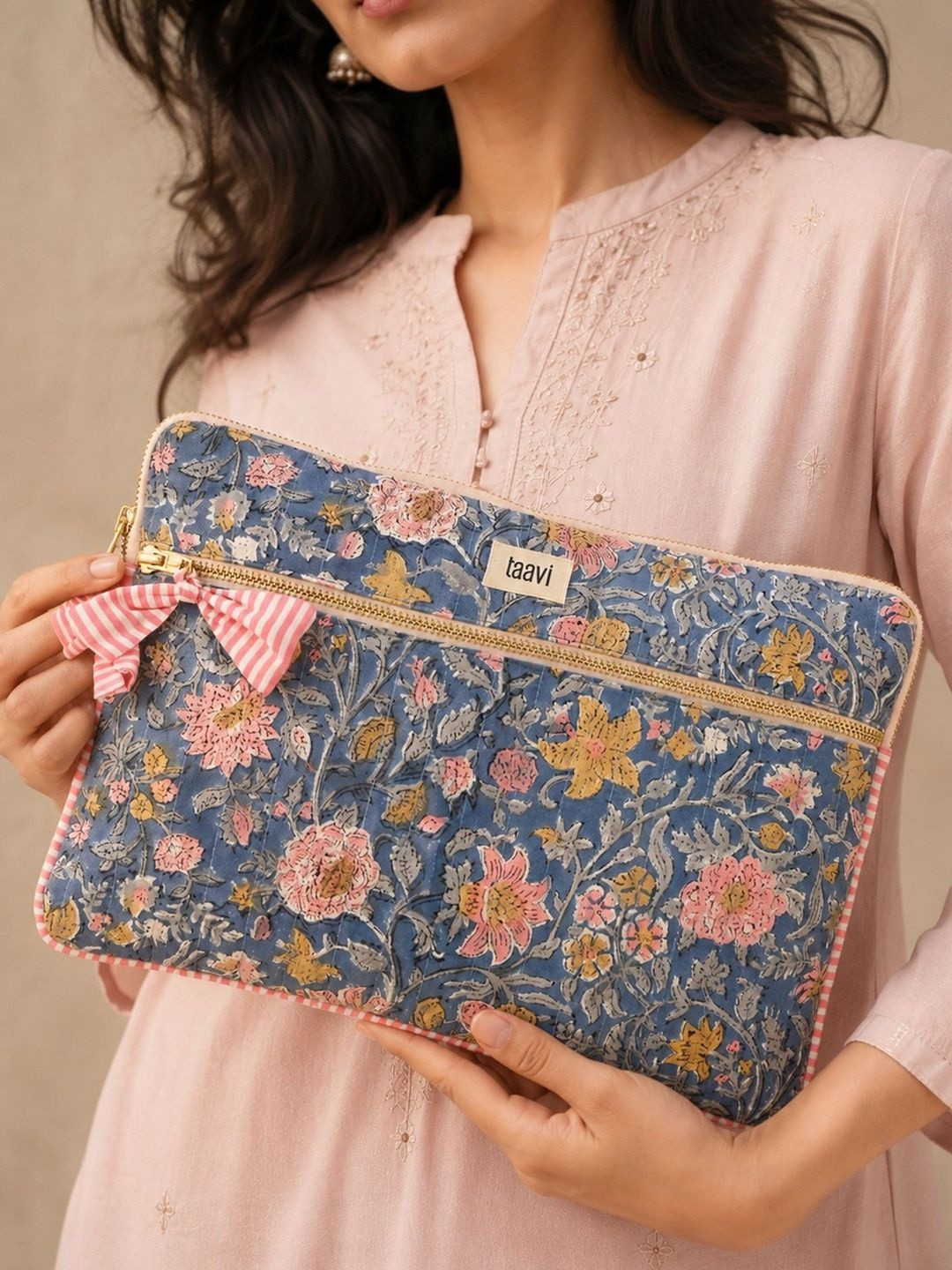 Taavi Women Floral Printed Padded Laptop-IPad Sleeve