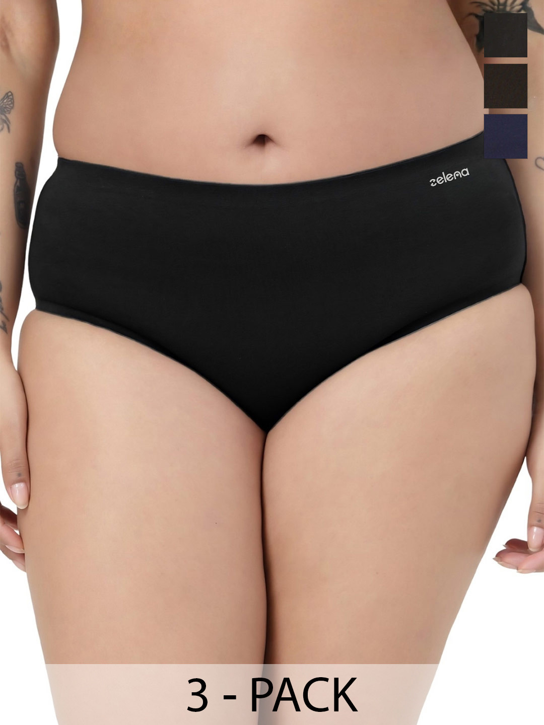House Of Zelena Pack Of 3 Women Modal Bonded Mid Rise Hipster Maternity Briefs