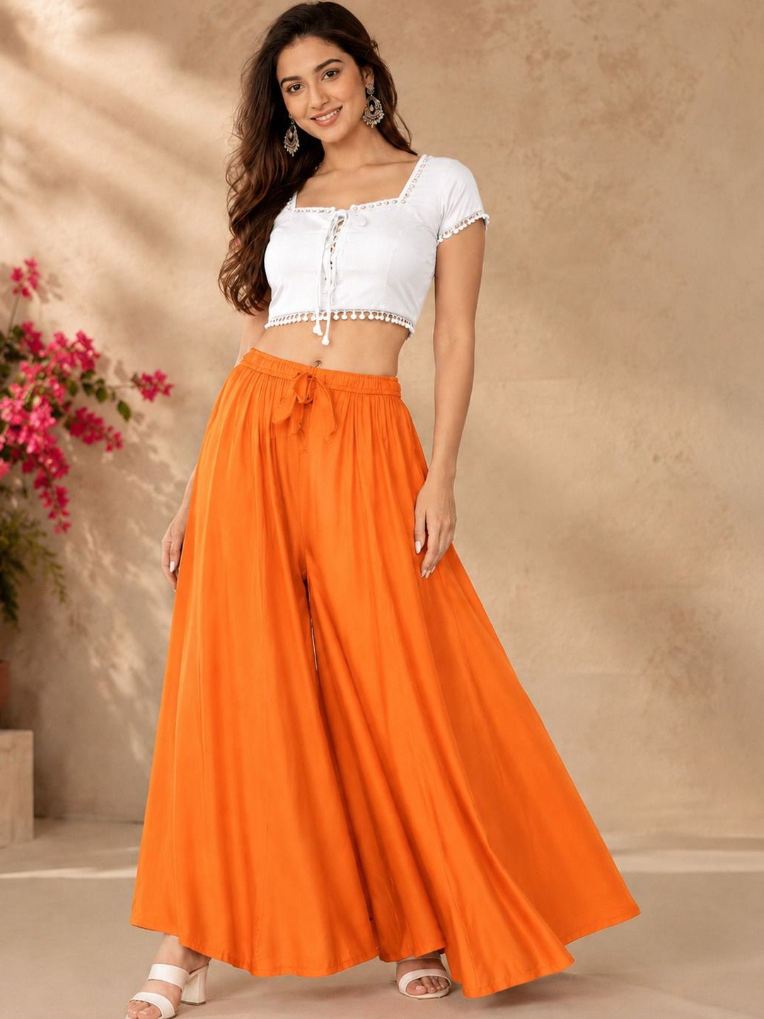 TNQ Women Flared Ethnic Palazzos