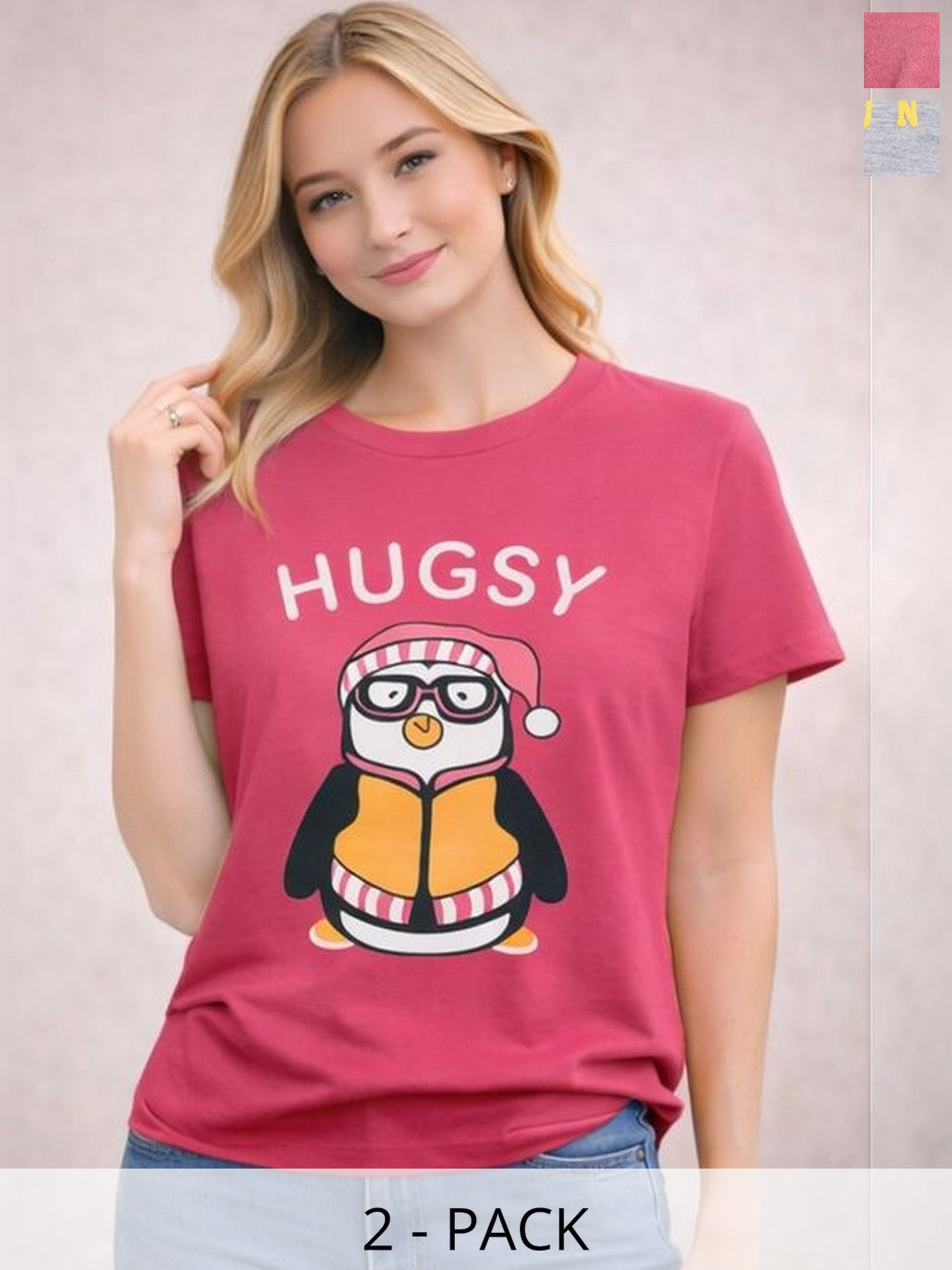 CORSICA Pack Of 2 Graphic Printed Pure Cotton T-shirt