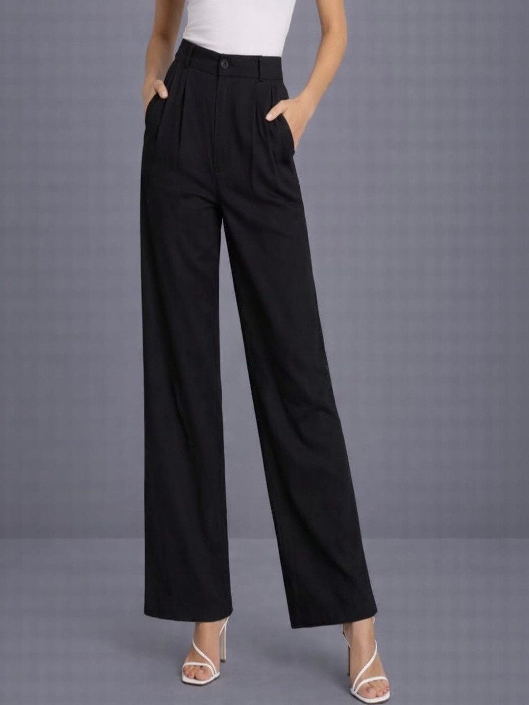 NOCK REGULAR Women High-Rise Pleated Trousers