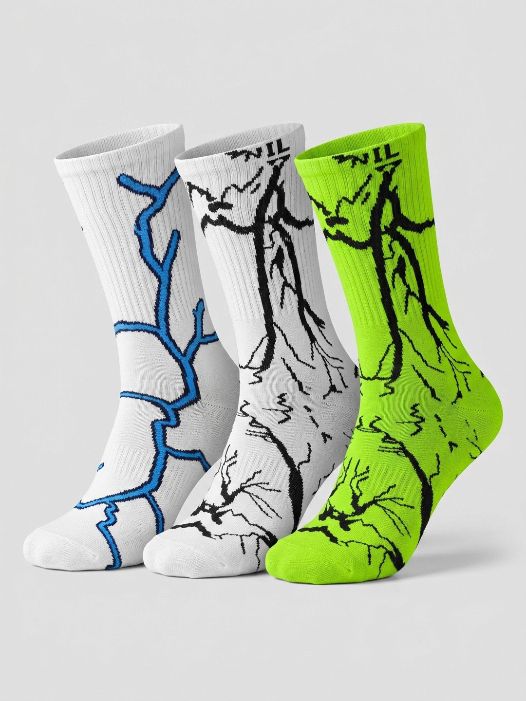 Moda Rapido Men Pack of 3 Cotton Blend Patterned Calf Length Socks